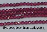 CTG617 15.5 inches 2mm faceted round mozambique red garnet beads