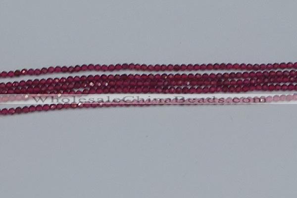 CTG618 15.5 inches 3mm faceted round mozambique red garnet beads