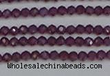 CTG620 15.5 inches 3mm faceted round Indian purple garnet beads