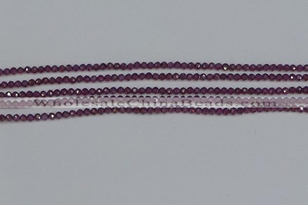 CTG620 15.5 inches 3mm faceted round Indian purple garnet beads