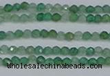 CTG628 15.5 inches 3mm faceted round green strawberry quartz beads