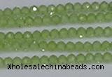 CTG630 15.5 inches 3mm faceted round peridot gemstone beads