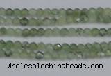 CTG633 15.5 inches 2mm faceted round green rutilated quartz beads