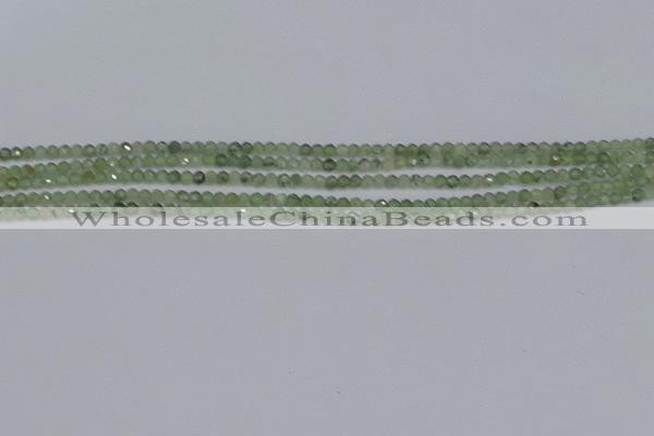 CTG633 15.5 inches 2mm faceted round green rutilated quartz beads