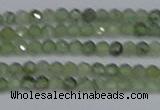 CTG634 15.5 inches 3mm faceted round green rutilated quartz beads