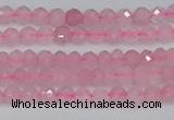 CTG636 15.5 inches 3mm faceted round Madagascar rose quartz beads