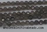 CTG639 15.5 inches 2mm faceted round smoky black obsidian beads