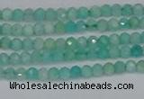 CTG647 15.5 inches 2mm faceted round Peru amazonite beads