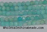 CTG648 15.5 inches 3mm faceted round Peru amazonite beads