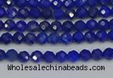 CTG650 15.5 inches 3mm faceted round lapis lazuli gemstone beads