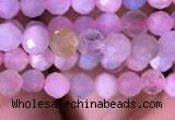 CTG712 15.5 inches 4mm faceted round tiny morganite beads