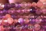 CTG741 15.5 inches 3mm faceted round tiny mixed quartz beads