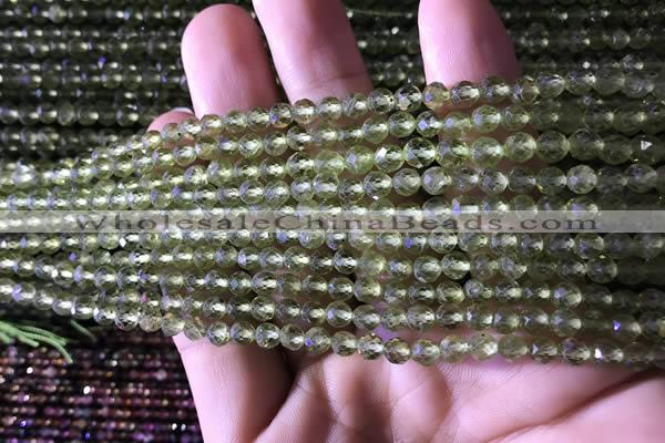 CTG745 15.5 inches 4mm faceted round tiny prehnite beads