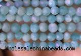 CTG764 15.5 inches 2mm faceted round tiny amazonite gemstone beads