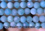 CTG766 15.5 inches 4mm faceted round tiny amazonite gemstone beads