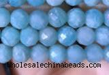 CTG767 15.5 inches 5mm faceted round tiny amazonite gemstone beads