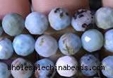 CTG772 15.5 inches 6mm faceted round tiny larimar gemstone beads