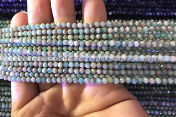 CTG774 15.5 inches 2mm faceted round tiny amazonite beads wholesale