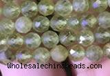 CTG814 15.5 inches 5mm faceted round tiny prehnite beads