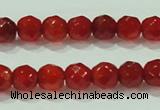 CTG82 15.5 inches 3mm faceted round tiny red agate beads wholesale