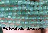 CTG827 15.5 inches 2mm faceted round tiny green agate beads