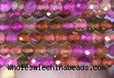 CTG840 15.5 inches 2mm faceted round tourmaline gemstone beads