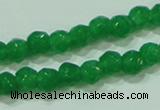 CTG87 15.5 inches 3mm faceted round tiny dyed white jade beads wholesale