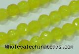 CTG88 15.5 inches 3mm faceted round tiny yellow agate beads wholesale