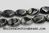 CTJ11 16 inches 10*14mm oval black water jasper beads wholesale