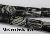 CTJ203 15.5 inches 12*20mm tube black water jasper beads wholesale