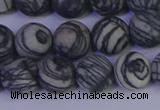 CTJ403 15.5 inches 10mm round matte black water jasper beads