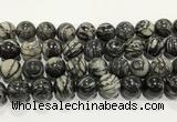 CTJ415 15.5 inches 14mm round black water jasper gemstone beads wholesale