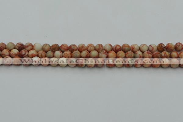 CTJ701 15.5 inches 6mm round red net jasper beads wholesale