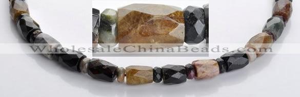 CTO09 faceted column & roundel natural tourmaline bead wholesale