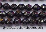 CTO136 15.5 inches 6mm faceted round black tourmaline beads