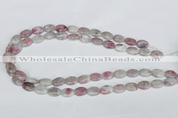 CTO203 15.5 inches 10*14mm oval pink tourmaline gemstone beads