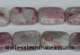 CTO211 15.5 inches 13*18mm rectangle pink tourmaline gemstone beads