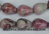 CTO219 15.5 inches 13*18mm teardrop pink tourmaline gemstone beads