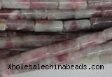 CTO239 15.5 inches 4*10mm tube pink tourmaline gemstone beads