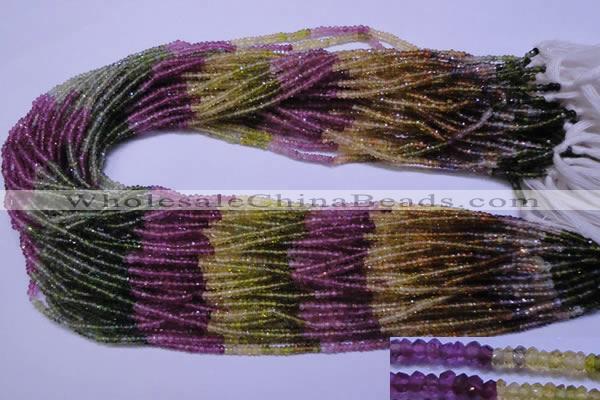 CTO301 15.5 inches 1.5*2.2mm faceted rondelle tourmaline beads