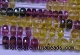 CTO304 15.5 inches 2.5*4mm faceted rondelle tourmaline beads