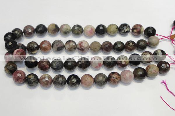 CTO32 15.5 inches 16mm faceted round natural tourmaline beads