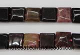 CTO387 15.5 inches 10*10mm square natural tourmaline beads wholesale