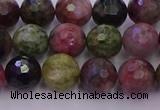 CTO636 15.5 inches 8mm faceted round tourmaline gemstone beads