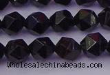 CTO645 15.5 inches 6mm faceted nuggets black tourmaline beads