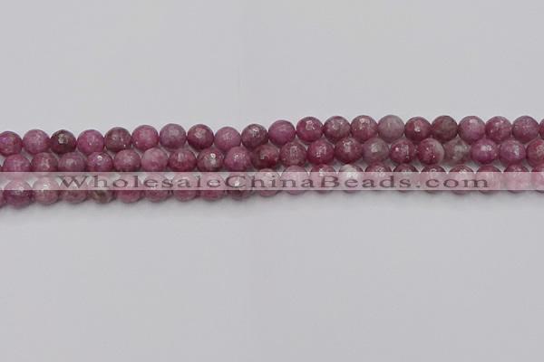 CTO657 15.5 inches 6mm faceted round Chinese tourmaline beads