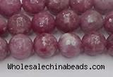 CTO658 15.5 inches 8mm faceted round Chinese tourmaline beads