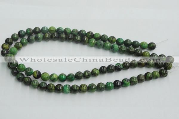 CTP04 15.5 inches 10mm round yellow green pine gemstone beads wholesale