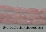 CTR01 15.5 inches 6*16mm faceted teardrop rose quartz beads