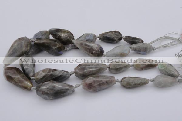 CTR214 15.5 inches 15*25mm - 16*40mm faceted teardrop labradorite beads